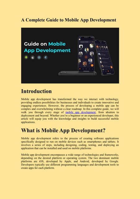 Complete Guide to Mobile App Development | PDF