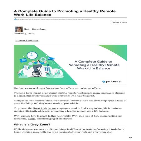 A Complete Guide to Promoting a Healthy Remote Work-Life Balance