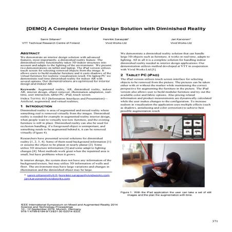 A complete interior design solution with diminished reality