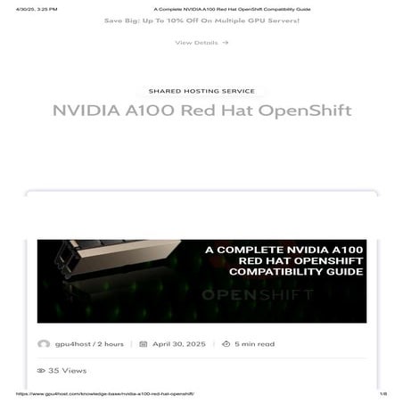A Complete NVIDIA A100 Red Hat OpenShift Compatibility Guide.pdf