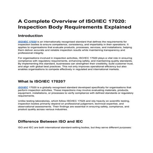 ISO 17020 Certification - Ensuring Quality in Inspection Bodies | PPTX