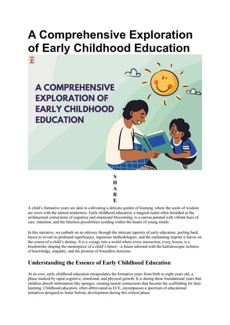 The importance of early childhood Education | PPT