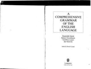 A comprehensive grammar of the english language quirk greenbaum leech svartvik
