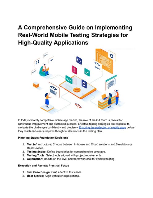 A Comprehensive Guide on Implementing Real-World Mobile Testing Strategies fo...