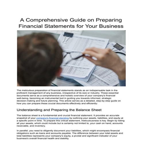 A Comprehensive Guide on Preparing Financial Statements for Your Business