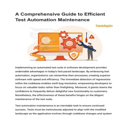 A Comprehensive Guide to Efficient Test Automation Maintenance | PDF