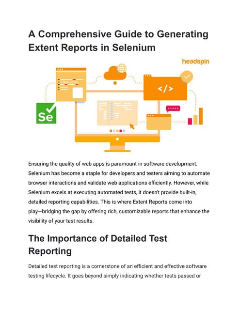A Comprehensive Guide to Generating Extent Reports in Selenium.pdf