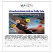A comprehensive guide to mobile app usability testing