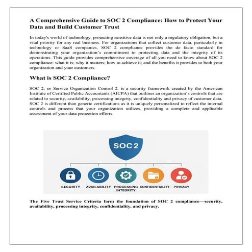 A Comprehensive Guide to SOC 2 Compliance- How to Protect Your Data and Build...