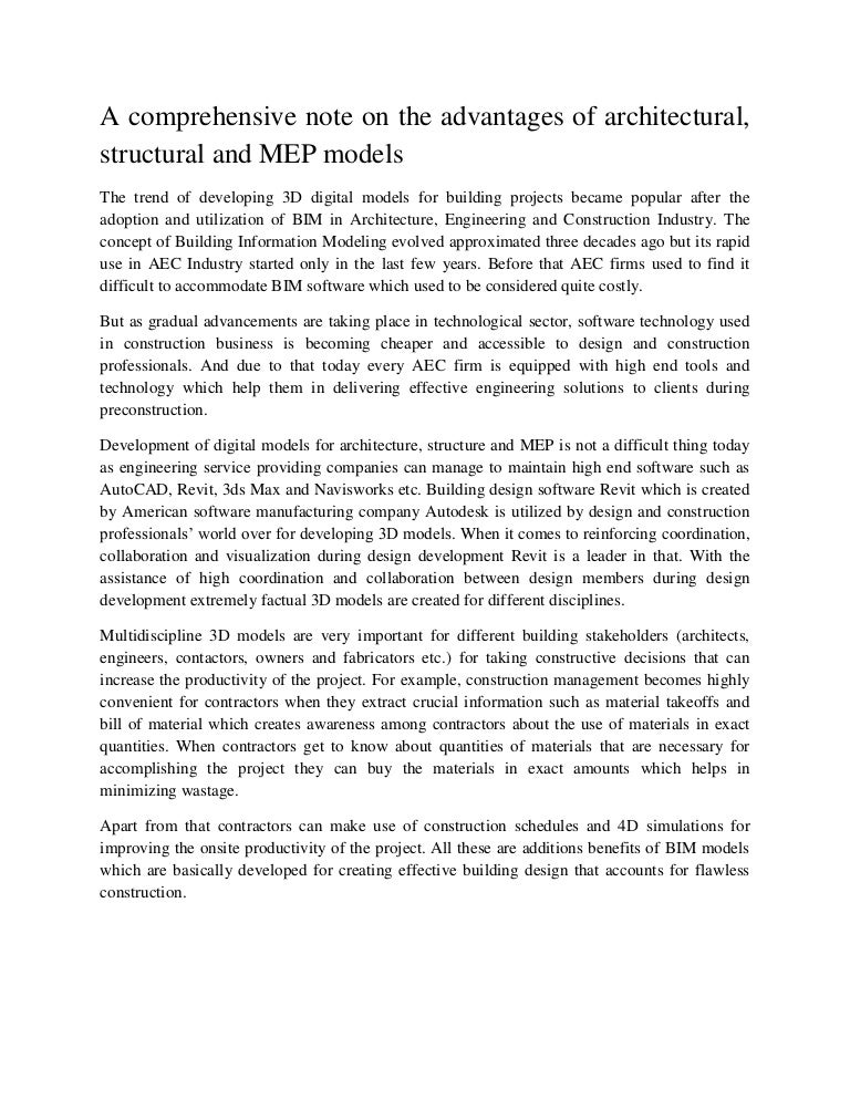 A comprehensive note_on_the_advantages_of_architectural