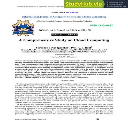 A Comprehensive Study On Cloud Computing