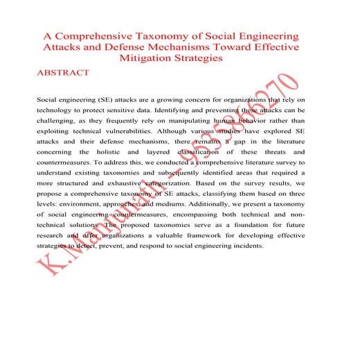 A Comprehensive Taxonomy of Social Engineering Attacks and Defense ...