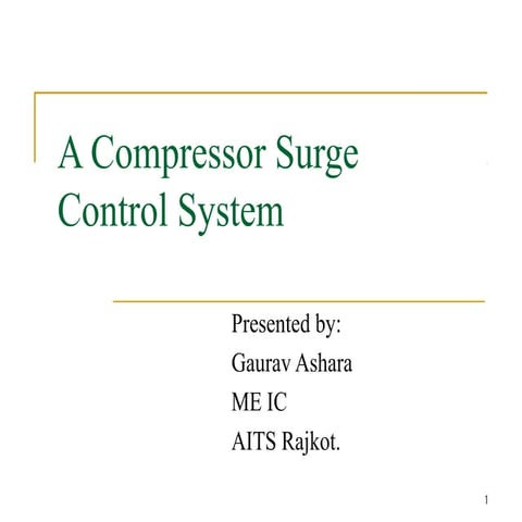 A compressor surge control system