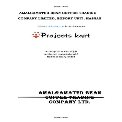 A Conceptual Analysis of Job Satisfaction conducted at Coffee Day