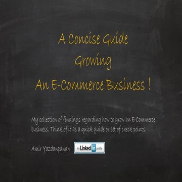 A Concise Guide - Growing an E-Commerce Business