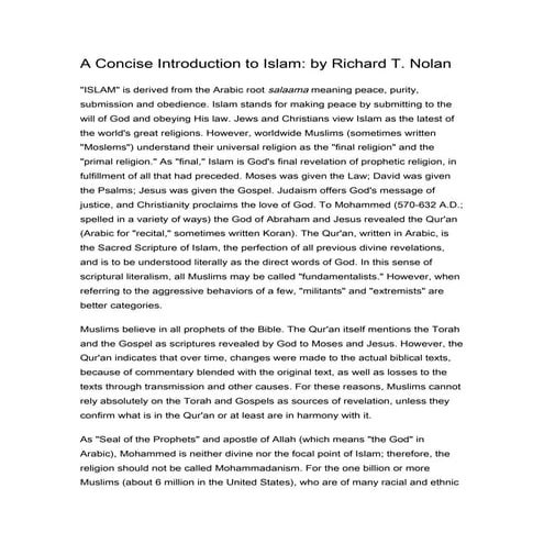 Brief Introduction to Islam | PPT