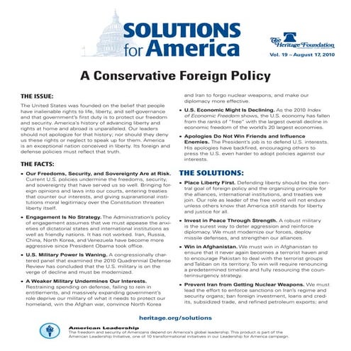 A Conservative Foreign Policy