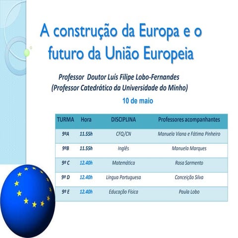 A construção da europa e o futuro da europa
