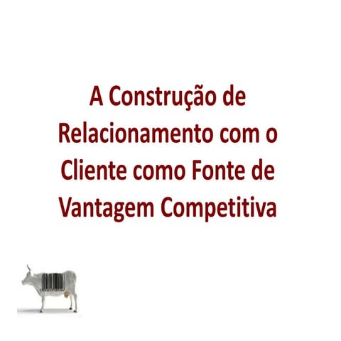 A  Construção de  Relacionamento com o cliente