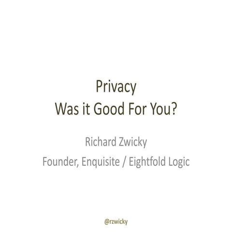 A conversation on privacy