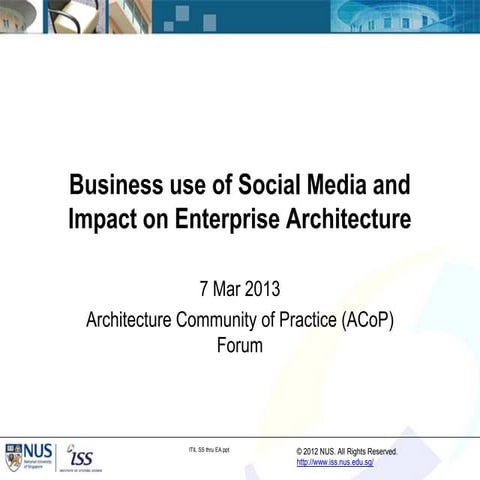 Business Use of Social Media and Impact on Enterprise Architects