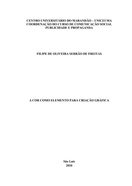 A cor como elemento para criação gr...