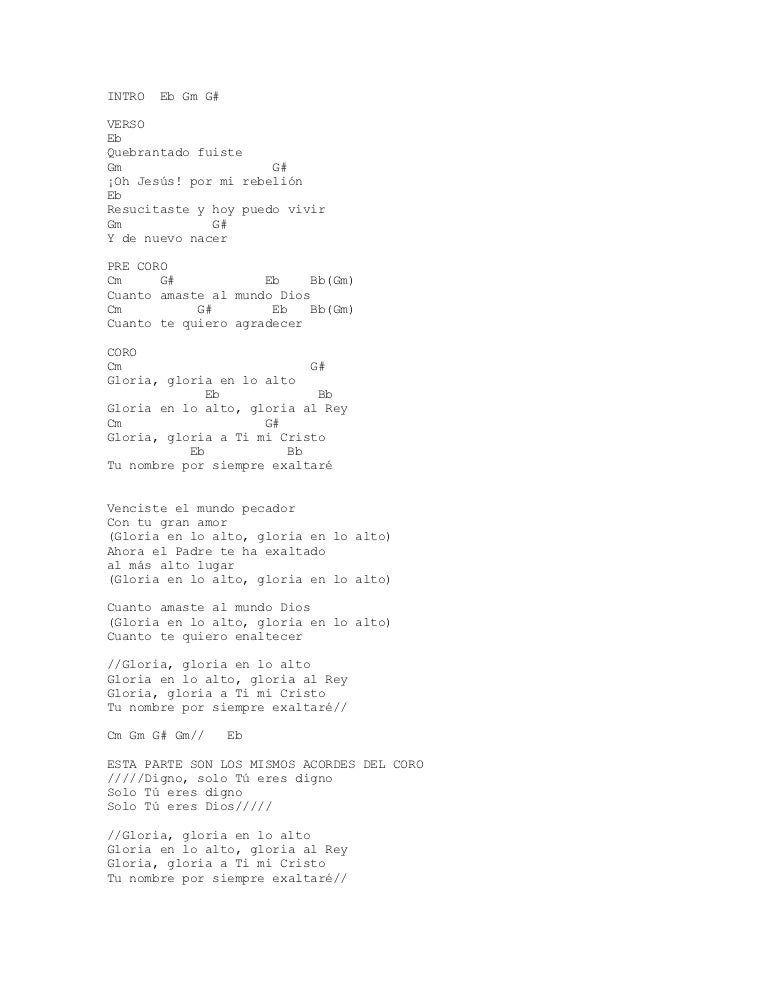 Acordes gloria en lo alto pdf