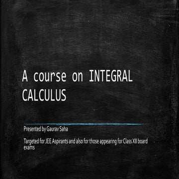 A course on integral calculus
