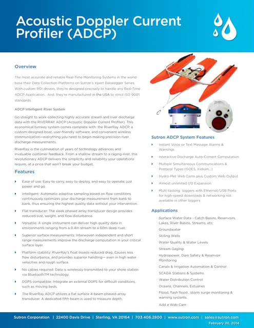 Acoustic doppler current profiler (adcp)