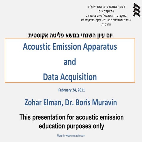 Acoustic emission sensors, equipment 