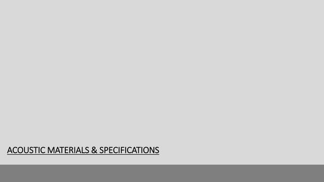 Acoustic materials