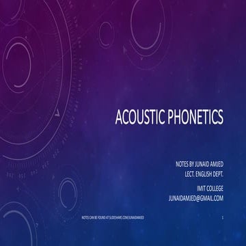 Acoustic phonetics