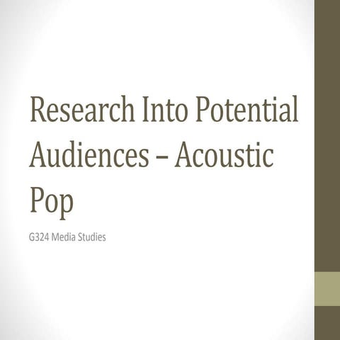 Acoustic pop audiences