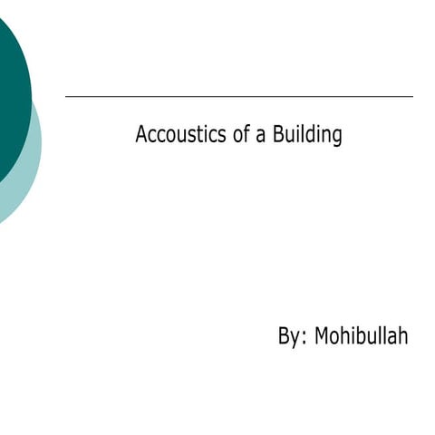 Acoustics of buildings