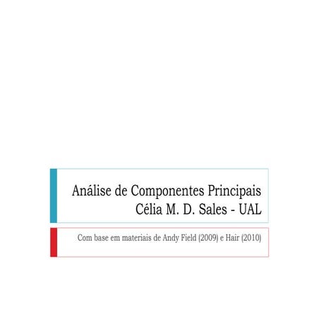 Análise de Componentes Principais