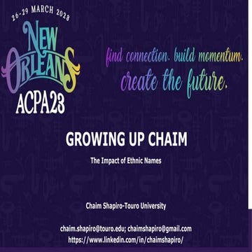 ACPA23 Growing Up Chaim: The Impact of Ethnic Names.pptx