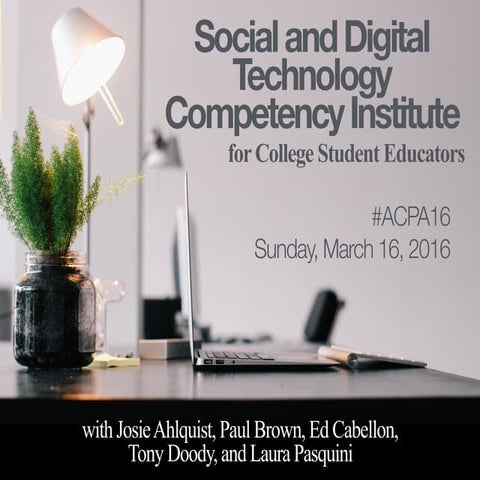 Tech Competency Institute for College Student Educators