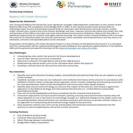 City Partnerships Challenge - Bakery Hill Urban Renewal brief
