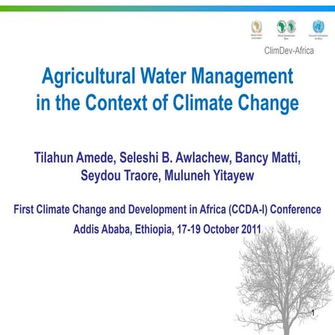 Agricultural water management in the context of climate change