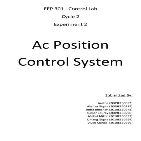 EEP301: Ac position control