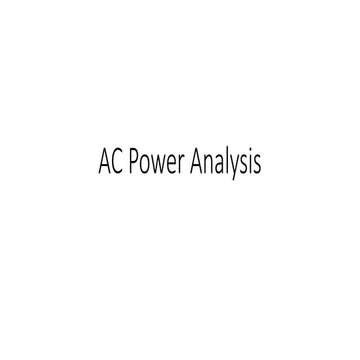 AC alternating current and power analysis
