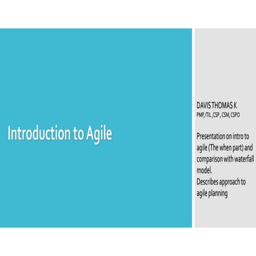 When to use agile (PMI ACP)