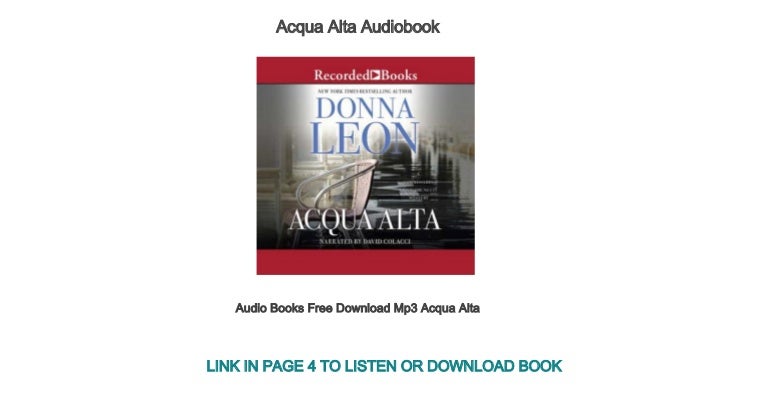 Audio Books Free Download Mp3 Acqua Alta