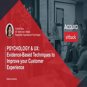 Psychology & UX: Evidence-Based Techniques to Improve Your Customer Experience