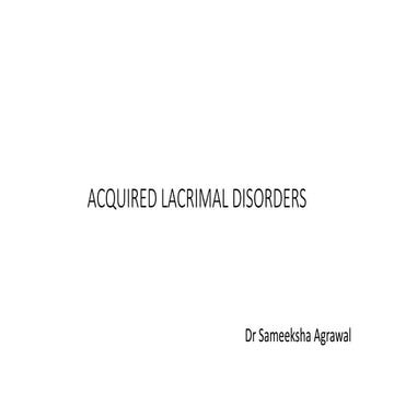 Acquired lacrimal disorders, DCR, DCT