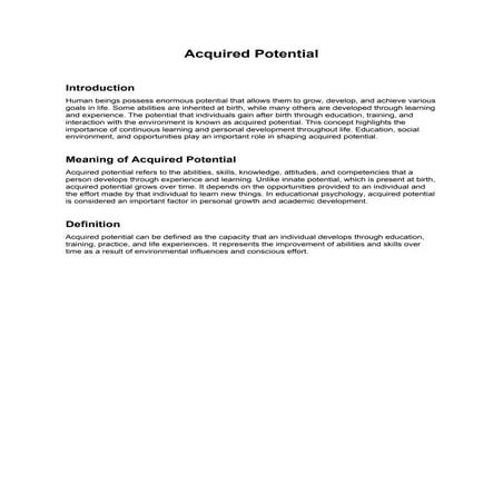 acquired potentials meaning , characteristics | PDF