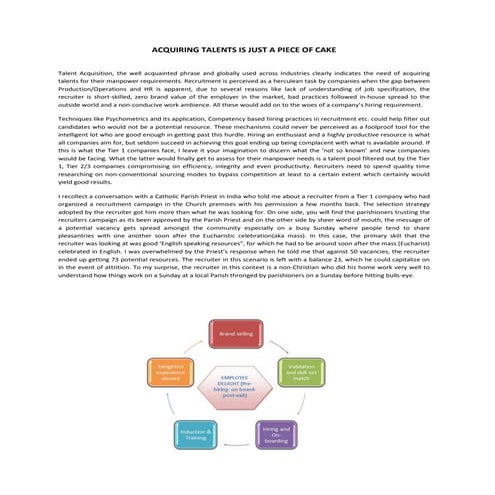 Acquiring talents is just a piece of cake