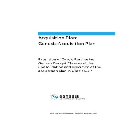 Annual Acquisition Plan for ORACLE Applications
