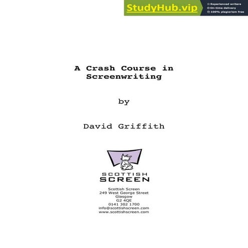 A Crash Course In Screenwriting | PDF