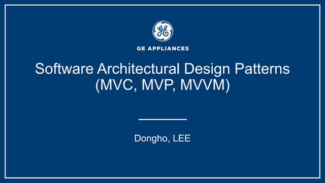 Acrhitecture deisign pattern_MVC_MVP_MVVM